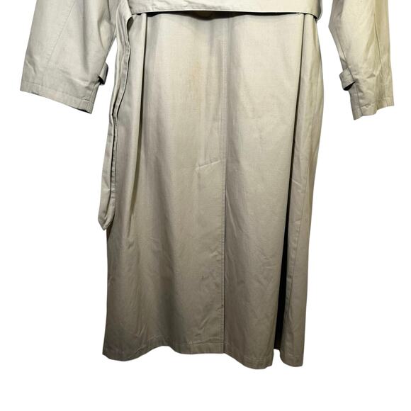 VTG Accents On Outerwear Mens Tan Double Breasted Trench Coat Removable Liner 38 - Picture 8 of 16
